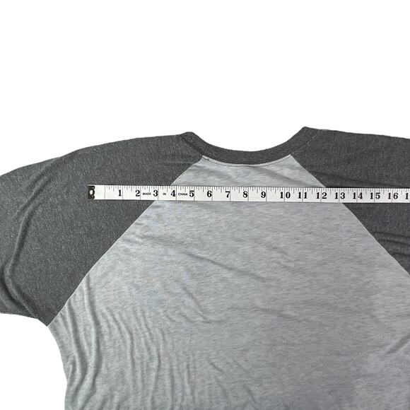 Next Level 3/4 Raglan Sleeve Jersey T-Shirt Top Large Heathered Gray Light Gray - Picture 6 of 9